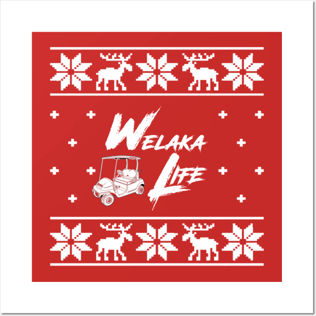 Welaka Life Christmas Golf Cart Wall Art by Welaka Life